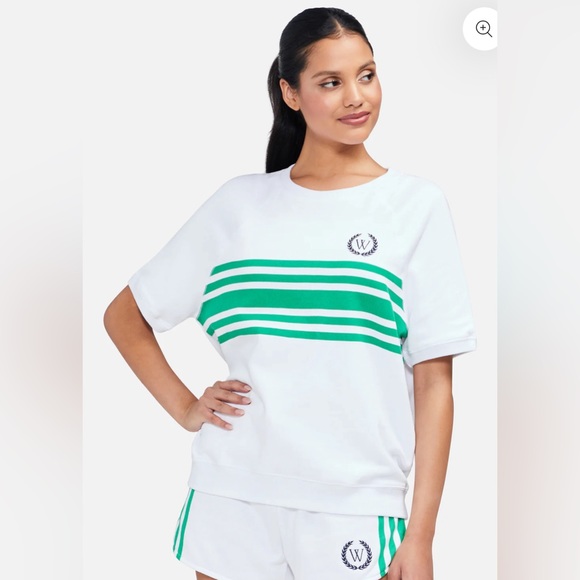 Wildfox Retro Stripe Ivy SS/Clean White, Size Small. - Picture 5 of 8